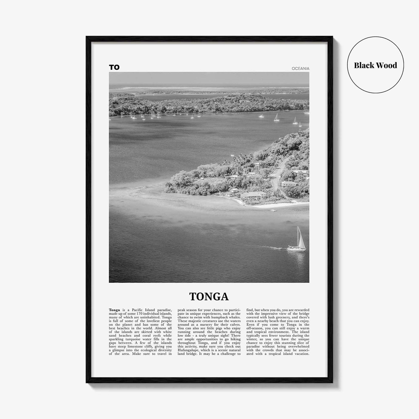 Tonga Print Black and White, Tonga Wall Art, Tonga Poster, Tonga Photo, Tonga Wall Decor, Puleʻanga Fakatuʻi ʻo Tonga, Nukuʻalofa