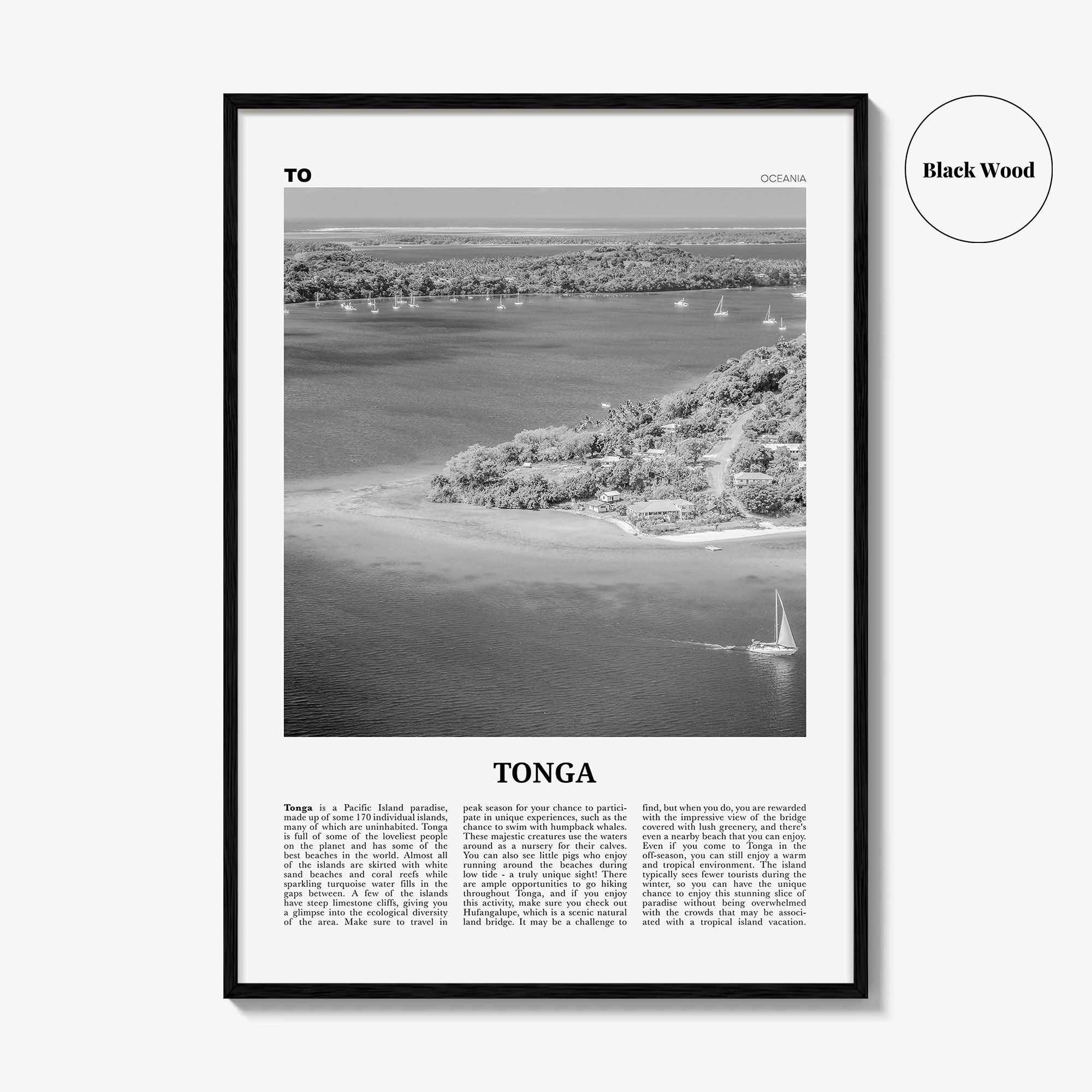 Tonga Print Black and White, Tonga Wall Art, Tonga Poster, Tonga Photo, Tonga Wall Decor, Puleʻanga Fakatuʻi ʻo Tonga, Nukuʻalofa