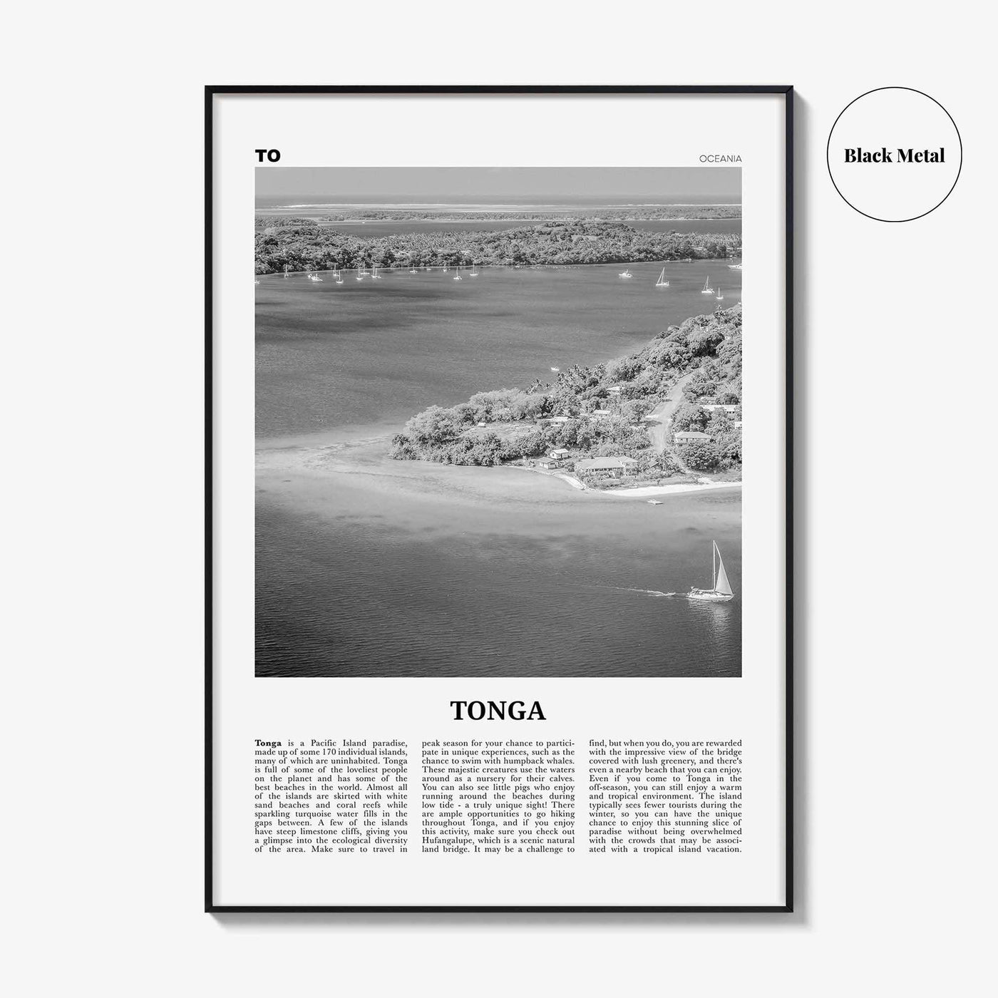 Tonga Print Black and White, Tonga Wall Art, Tonga Poster, Tonga Photo, Tonga Wall Decor, Puleʻanga Fakatuʻi ʻo Tonga, Nukuʻalofa