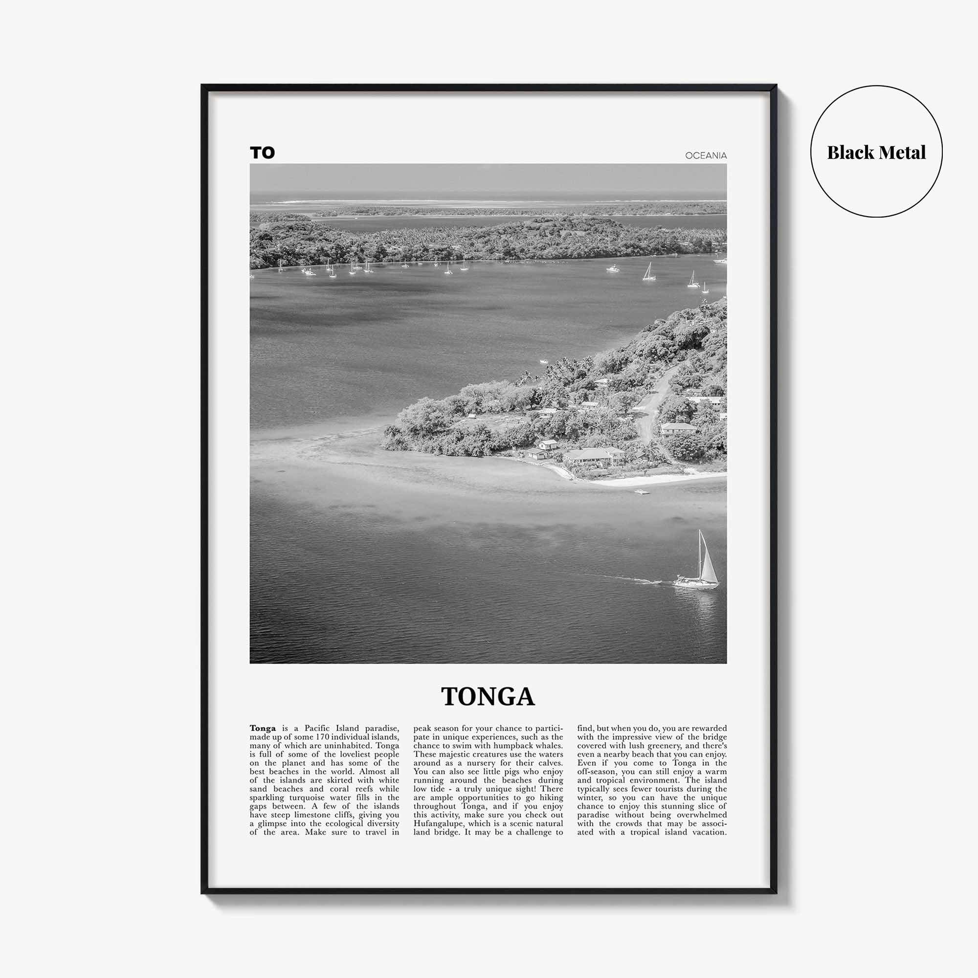 Tonga Print Black and White, Tonga Wall Art, Tonga Poster, Tonga Photo, Tonga Wall Decor, Puleʻanga Fakatuʻi ʻo Tonga, Nukuʻalofa