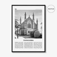 Toowoomba Print Black and White, Toowoomba Wall Art, Toowoomba Poster, Toowoomba Photo, Toowoomba Wall Décor, Toowoomba Map, Australia