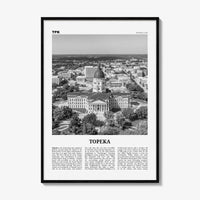 Topeka Print Black and White, Topeka Wall Art, Topeka Poster, Topeka Photo, Topeka Wall Décor, Topeka Map, Kansas, USA