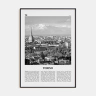 Torino Travel B&W Poster
