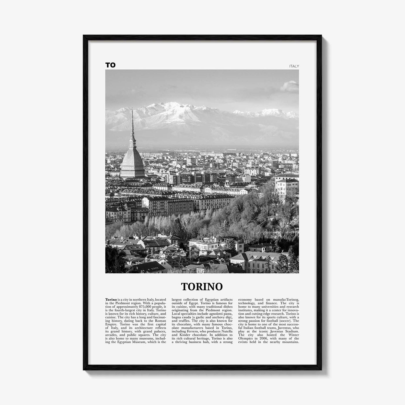 Torino Print Black and White, Torino Wall Art, Torino Poster, Torino Photo, Torino Wall Décor, Torino Map, Italia