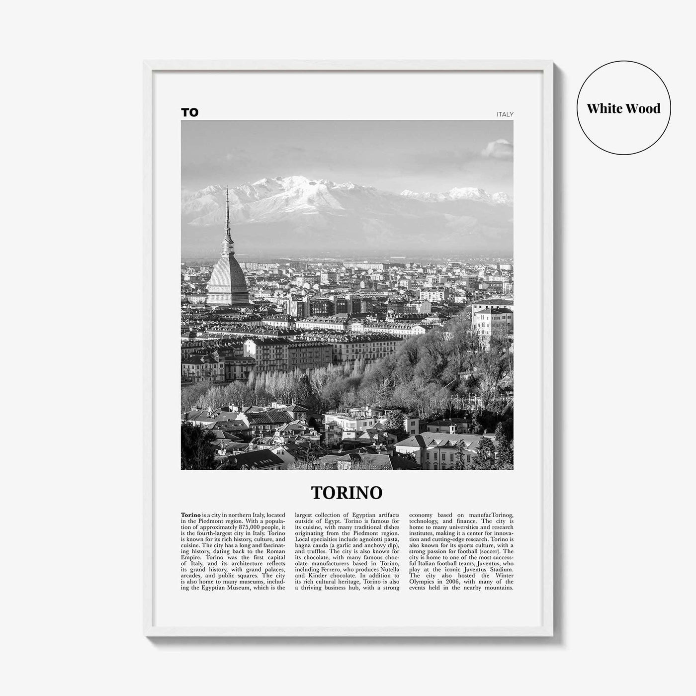 Torino Print Black and White, Torino Wall Art, Torino Poster, Torino Photo, Torino Wall Décor, Torino Map, Italia