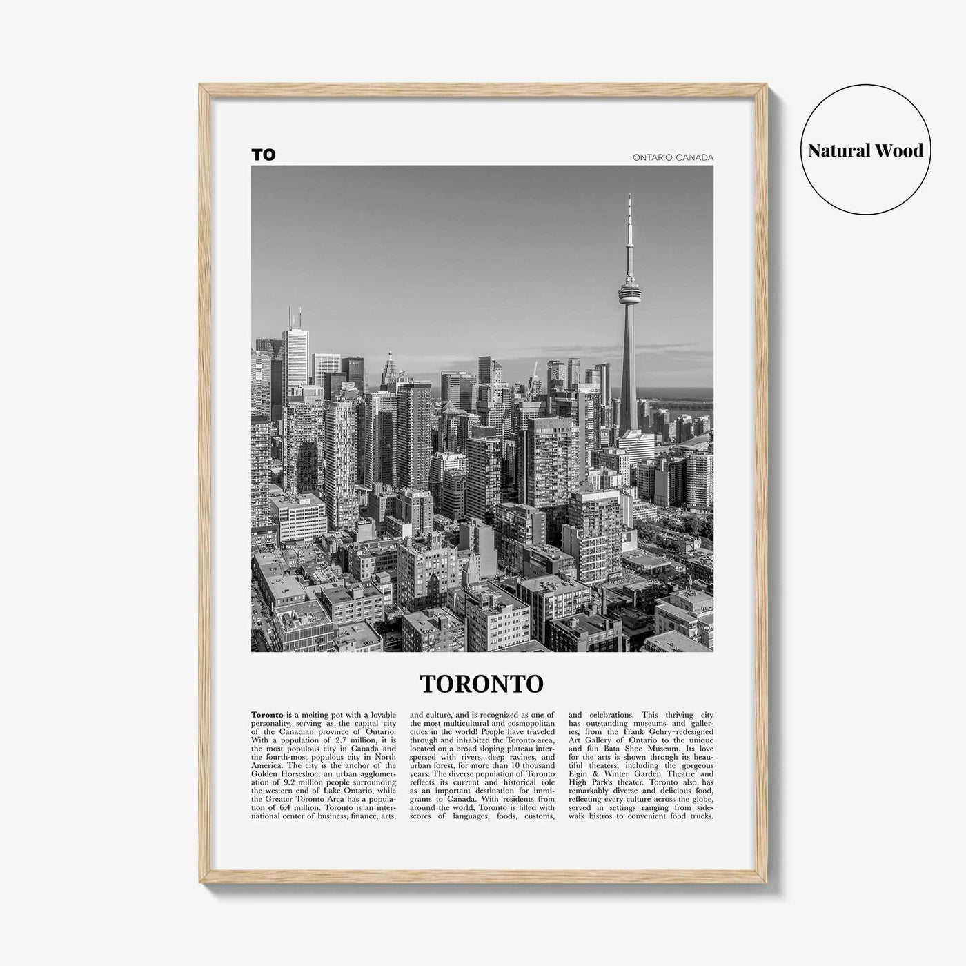 Toronto Print Black and White No 1, Toronto Wall Art, Toronto Poster, Toronto Photo, Toronto Wall Decor, Ontario, Canada, North America