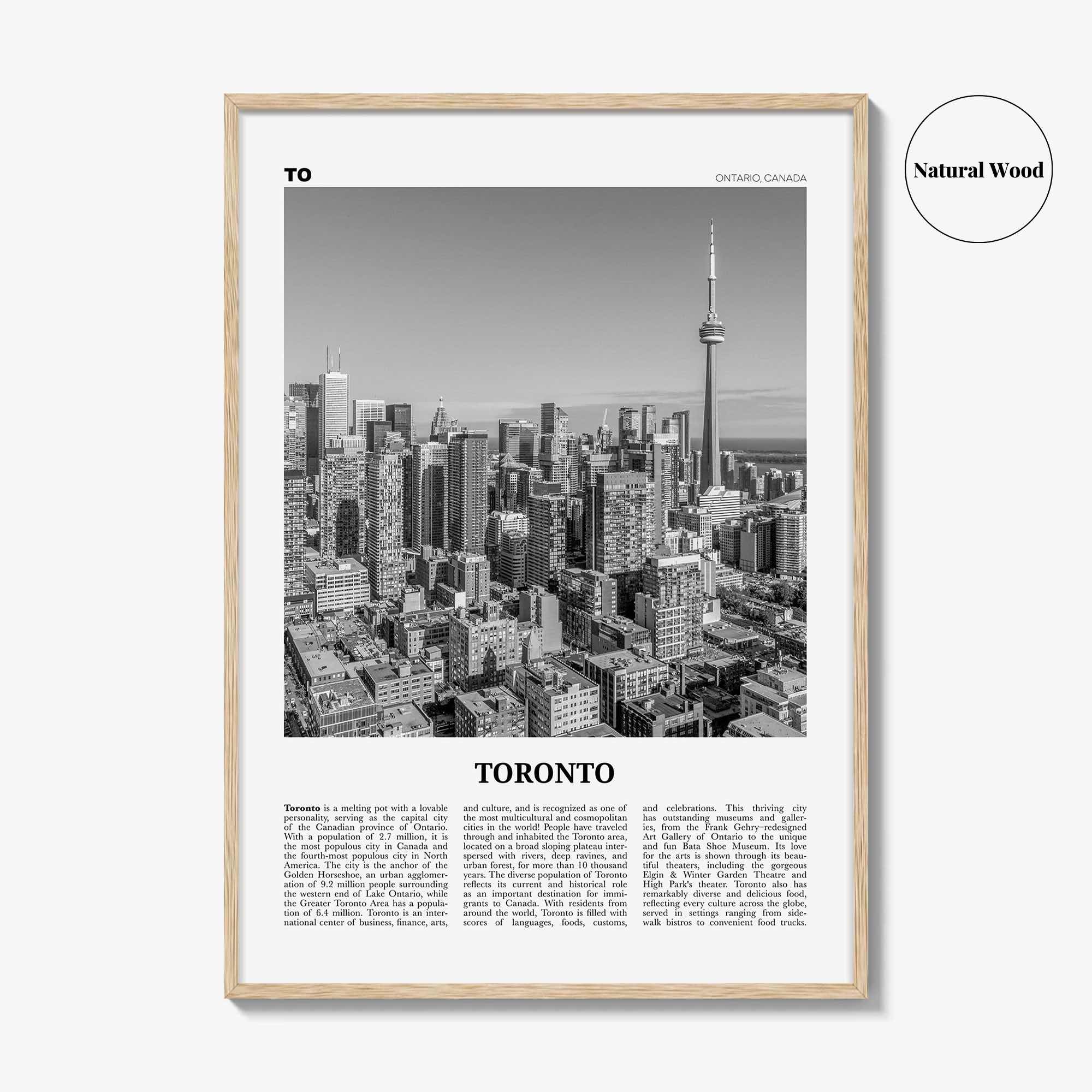 Toronto Print Black and White No 1, Toronto Wall Art, Toronto Poster, Toronto Photo, Toronto Wall Decor, Ontario, Canada, North America