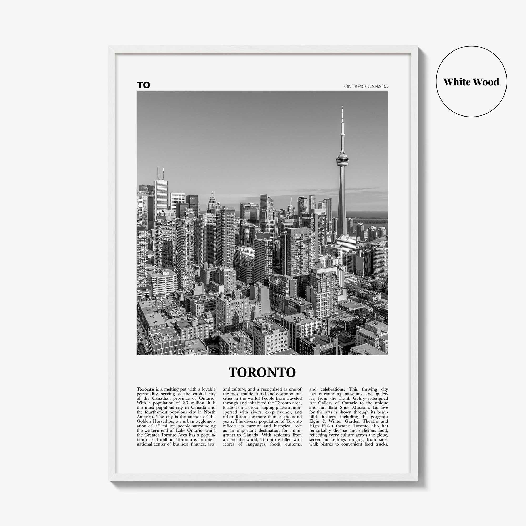 Toronto Print Black and White No 1, Toronto Wall Art, Toronto Poster, Toronto Photo, Toronto Wall Decor, Ontario, Canada, North America