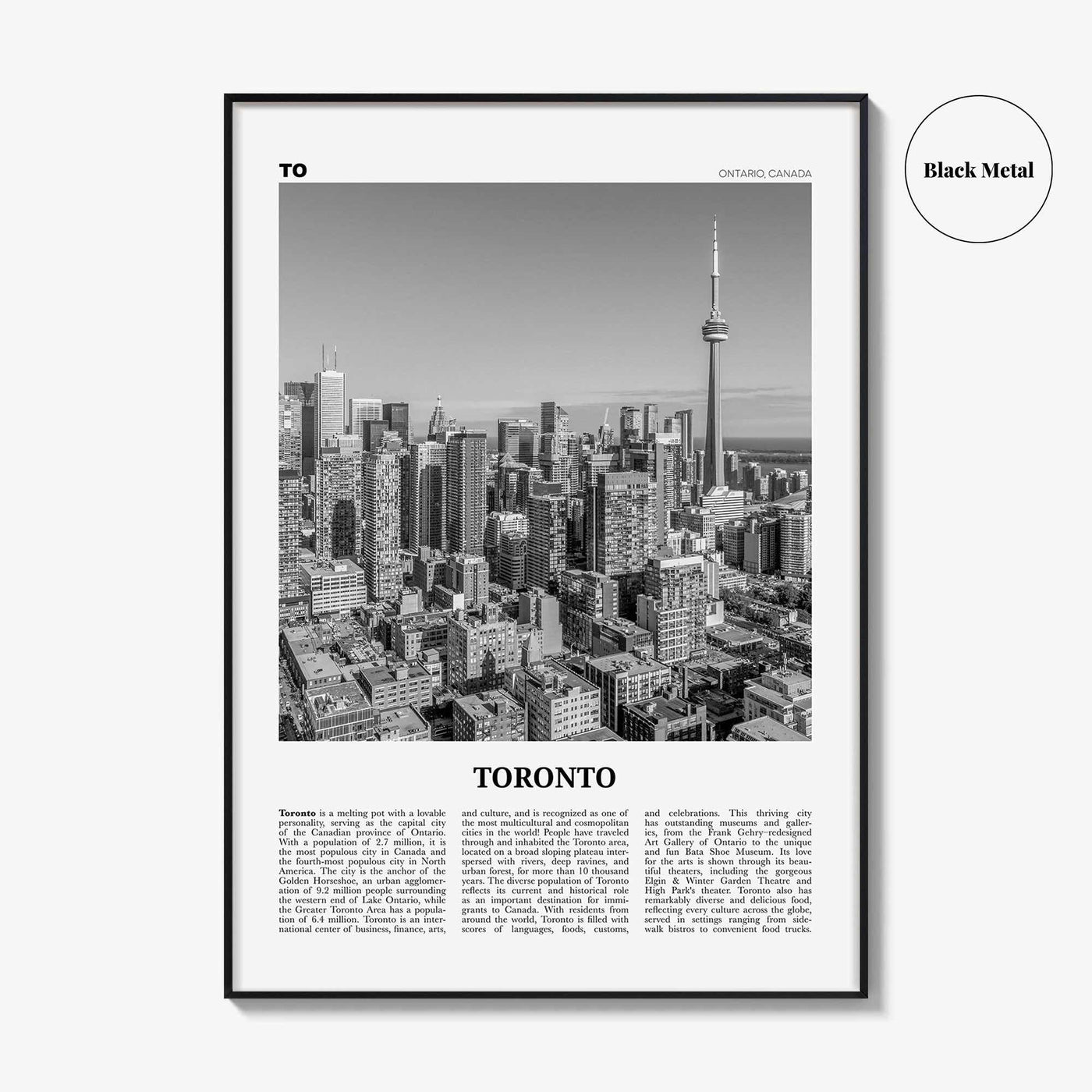 Toronto Print Black and White No 1, Toronto Wall Art, Toronto Poster, Toronto Photo, Toronto Wall Decor, Ontario, Canada, North America