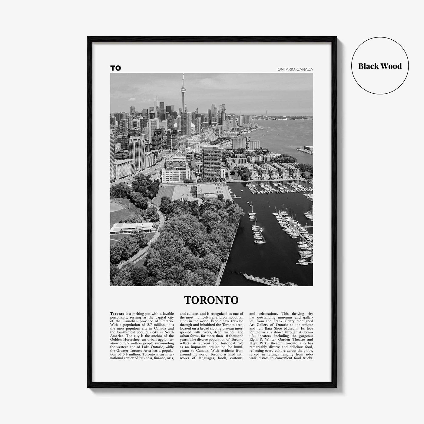 Toronto Print Black and White No 2, Toronto Wall Art, Toronto Poster, Toronto Photo, Toronto Wall Decor, Ontario, Canada, North America