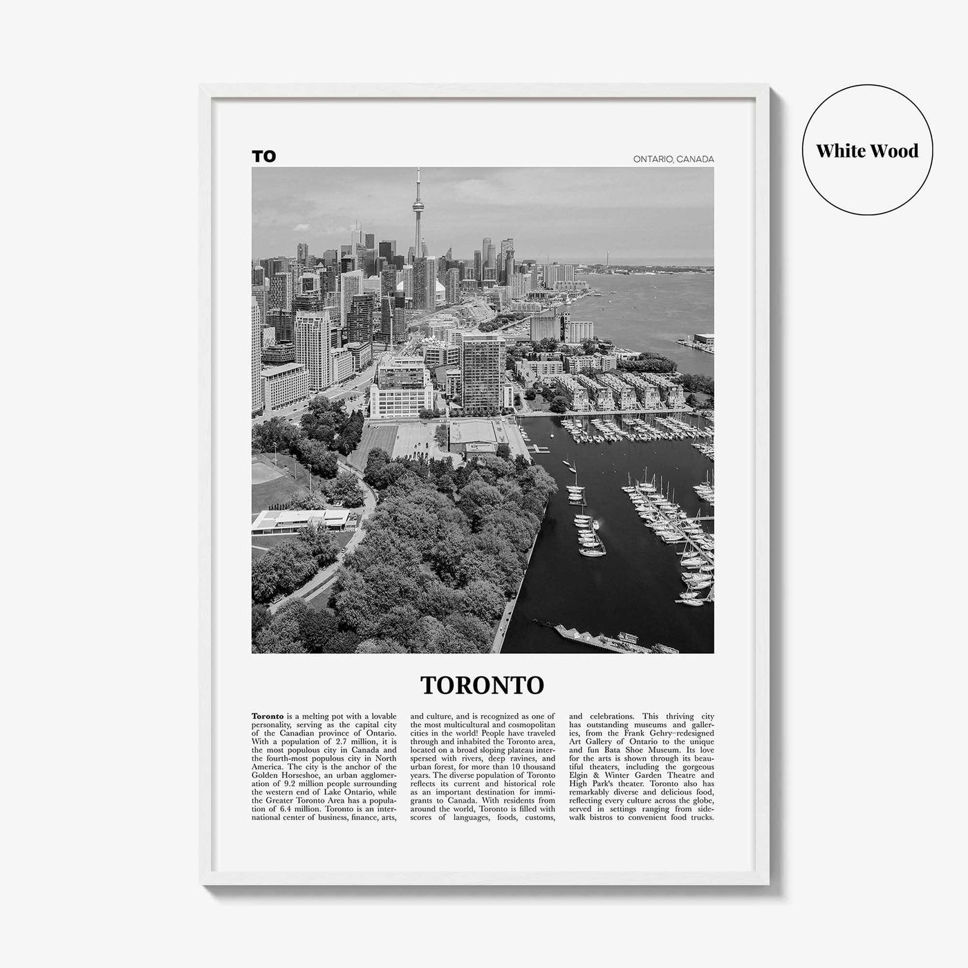 Toronto Print Black and White No 2, Toronto Wall Art, Toronto Poster, Toronto Photo, Toronto Wall Decor, Ontario, Canada, North America