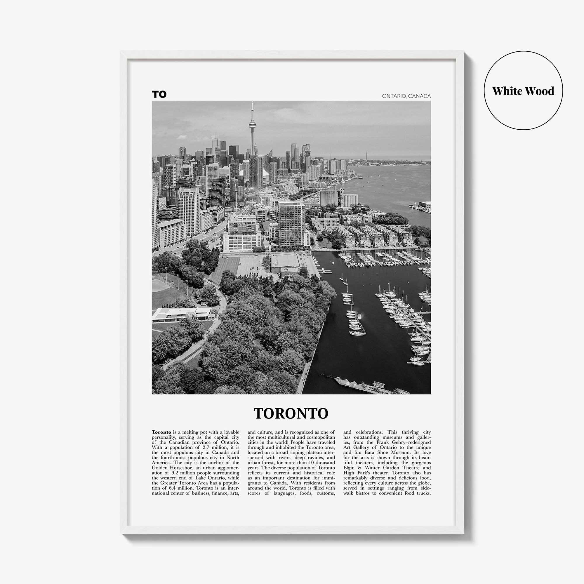 Toronto Print Black and White No 2, Toronto Wall Art, Toronto Poster, Toronto Photo, Toronto Wall Decor, Ontario, Canada, North America