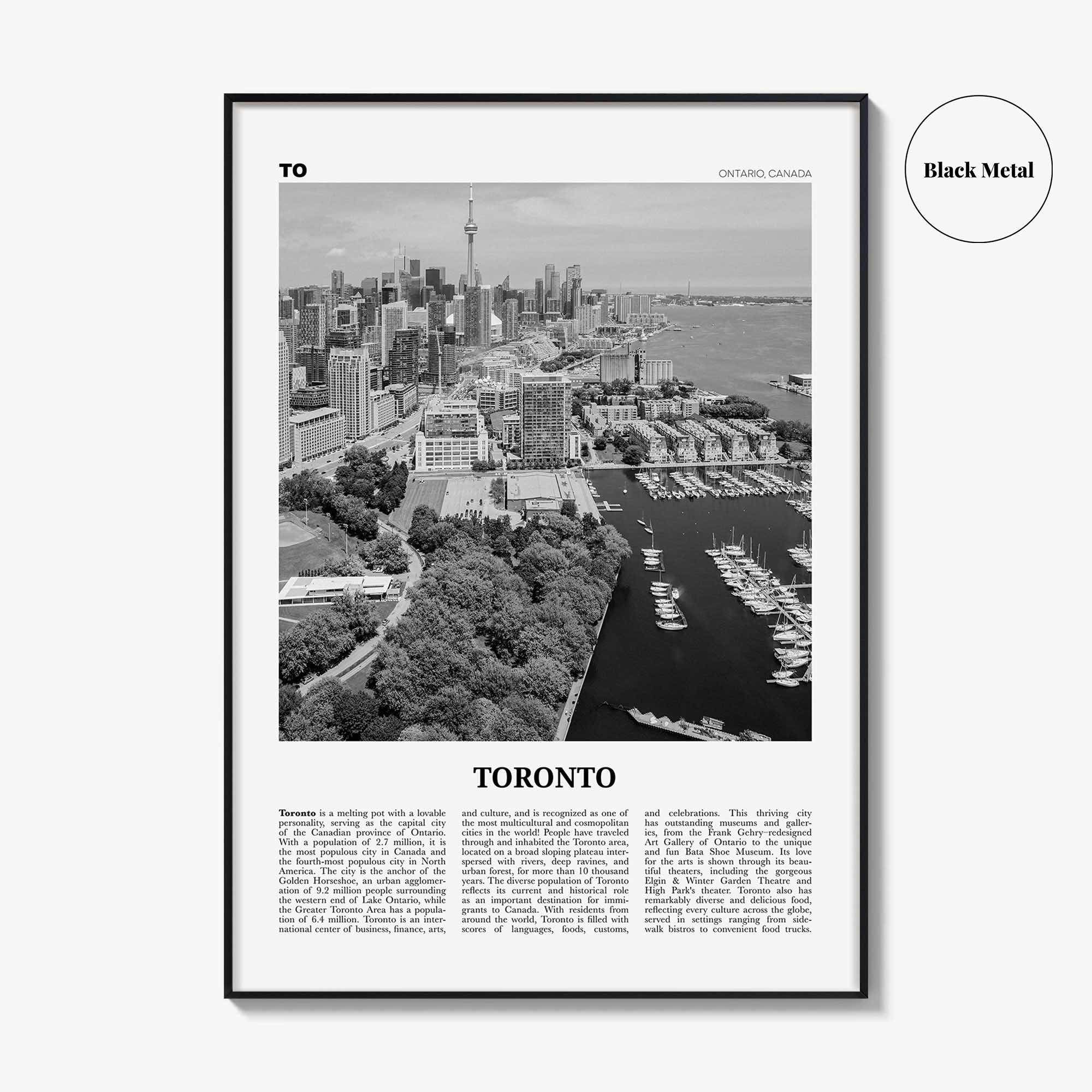 Toronto Print Black and White No 2, Toronto Wall Art, Toronto Poster, Toronto Photo, Toronto Wall Decor, Ontario, Canada, North America