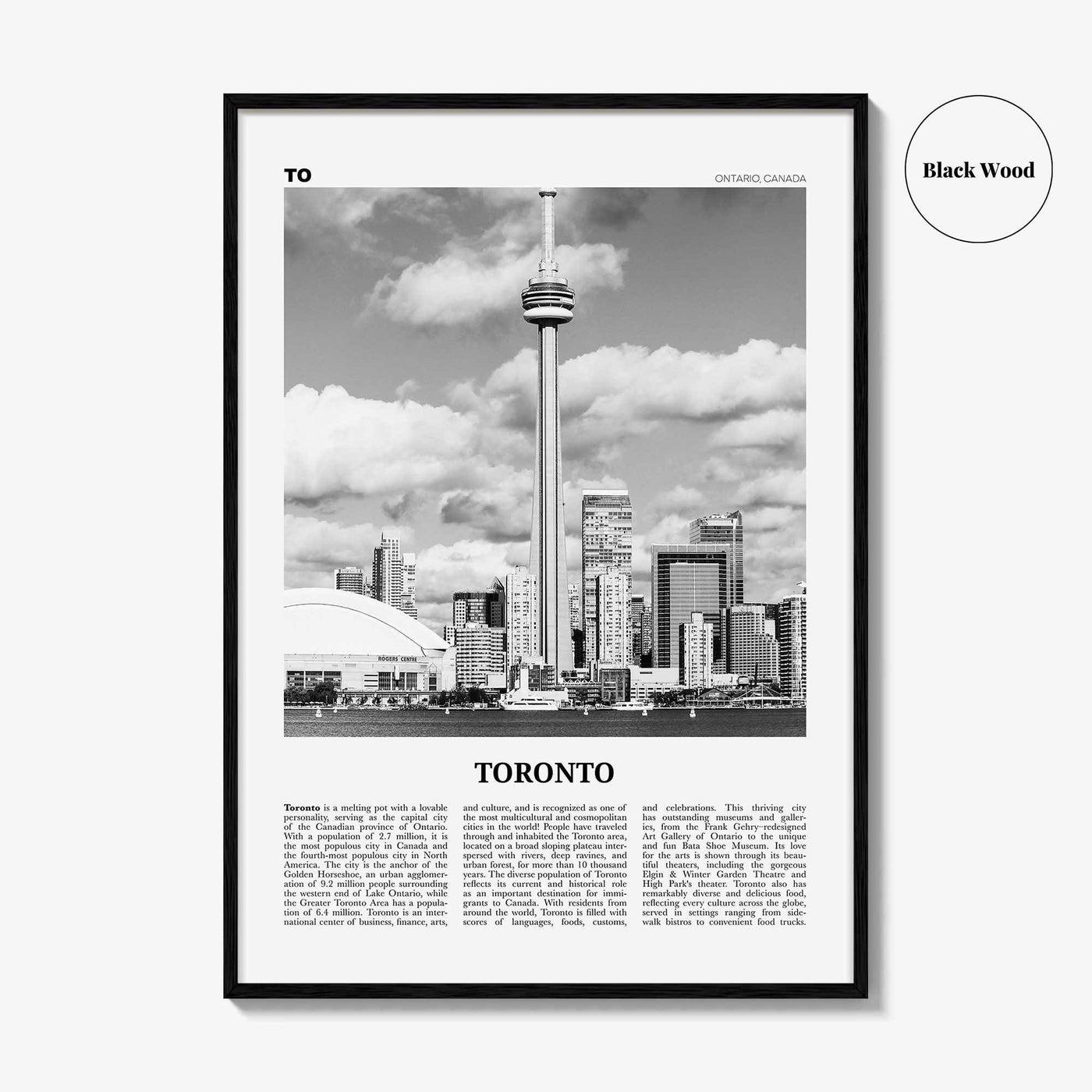 Toronto Print Black and White No 3, Toronto Wall Art, Toronto Poster, Toronto Photo, Toronto Wall Decor, Ontario, Canada, North America