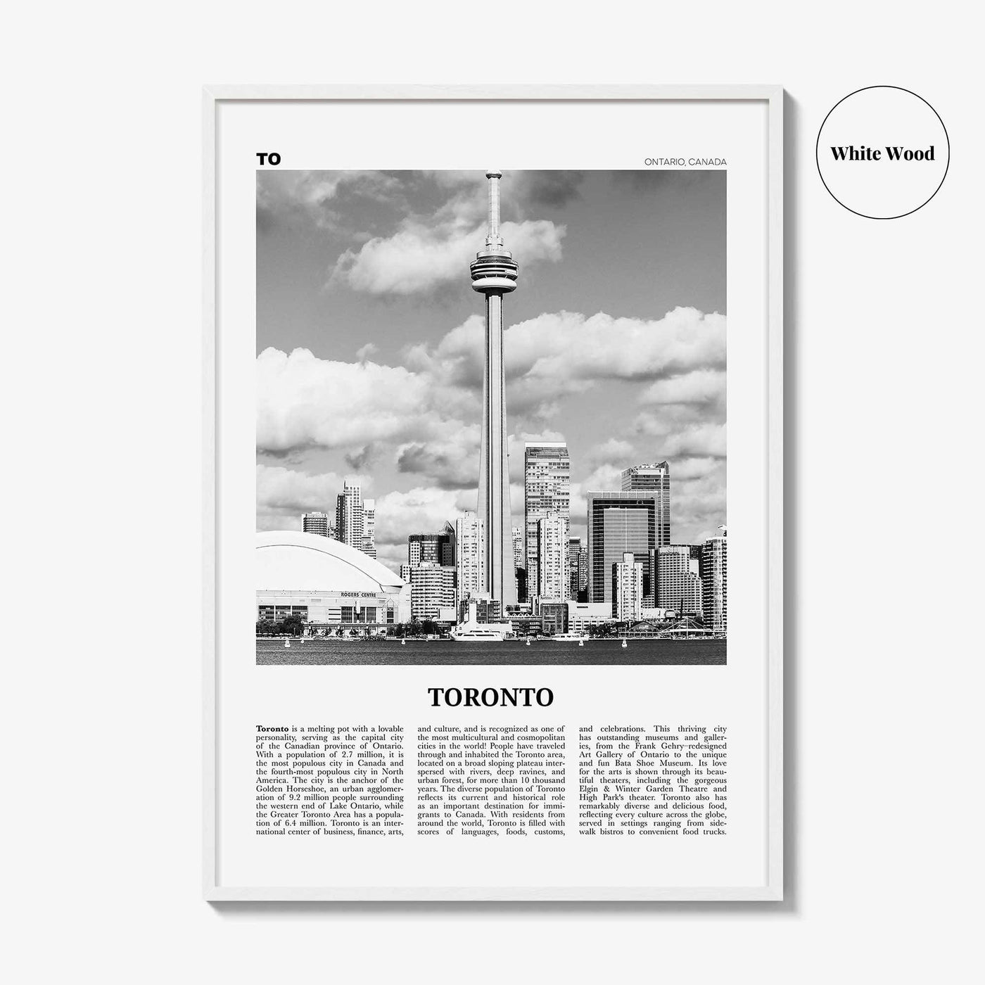 Toronto Print Black and White No 3, Toronto Wall Art, Toronto Poster, Toronto Photo, Toronto Wall Decor, Ontario, Canada, North America