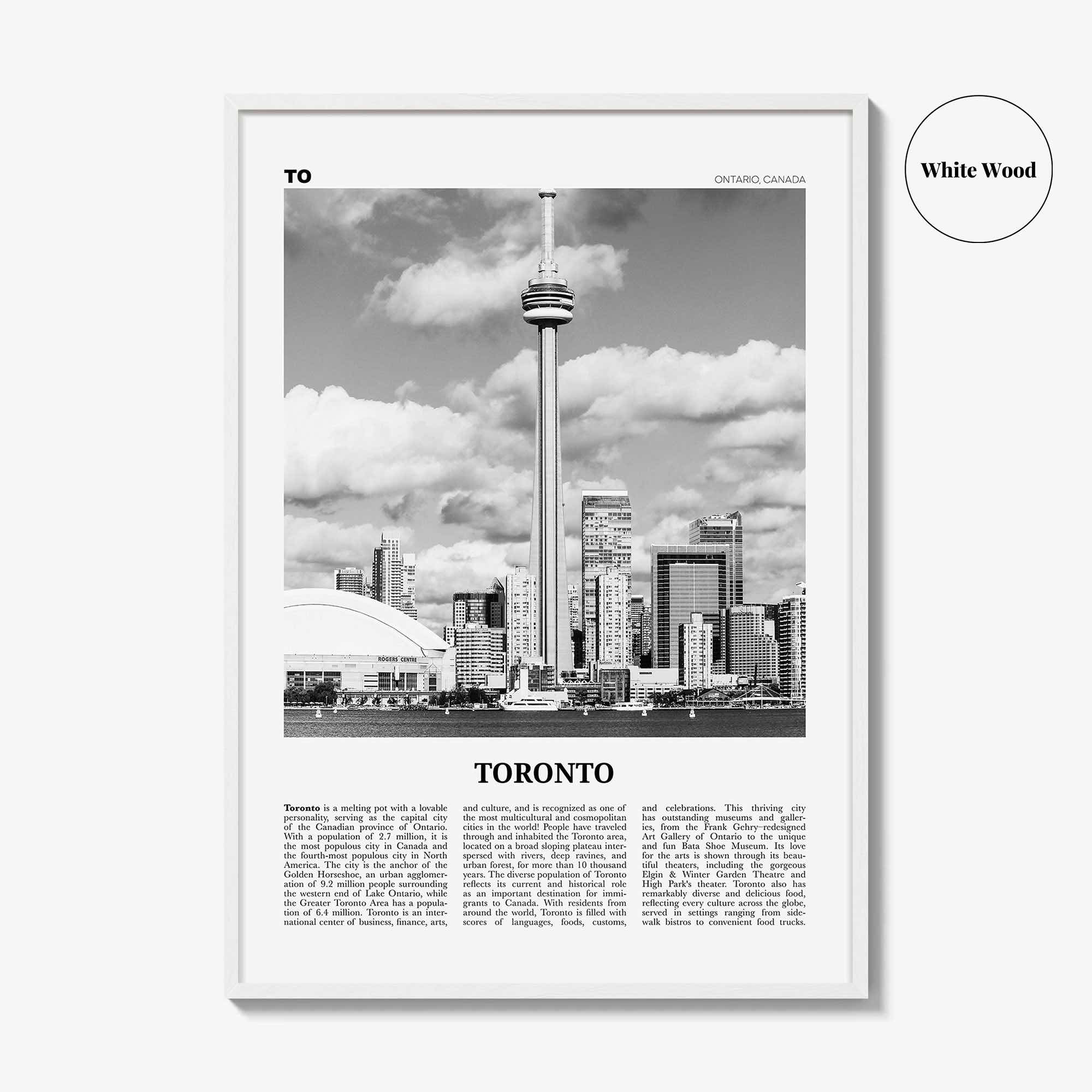 Toronto Print Black and White No 3, Toronto Wall Art, Toronto Poster, Toronto Photo, Toronto Wall Decor, Ontario, Canada, North America