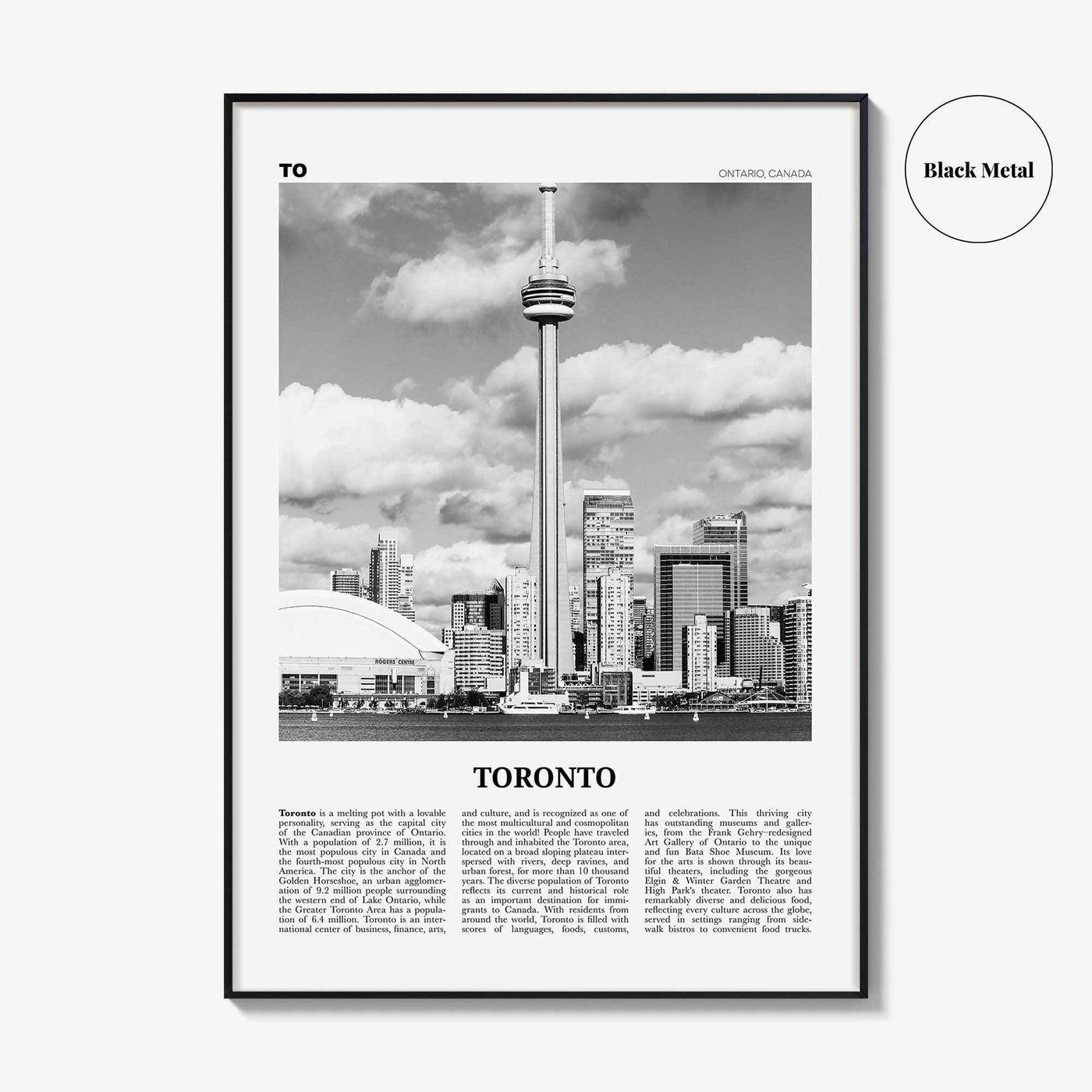 Toronto Print Black and White No 3, Toronto Wall Art, Toronto Poster, Toronto Photo, Toronto Wall Decor, Ontario, Canada, North America