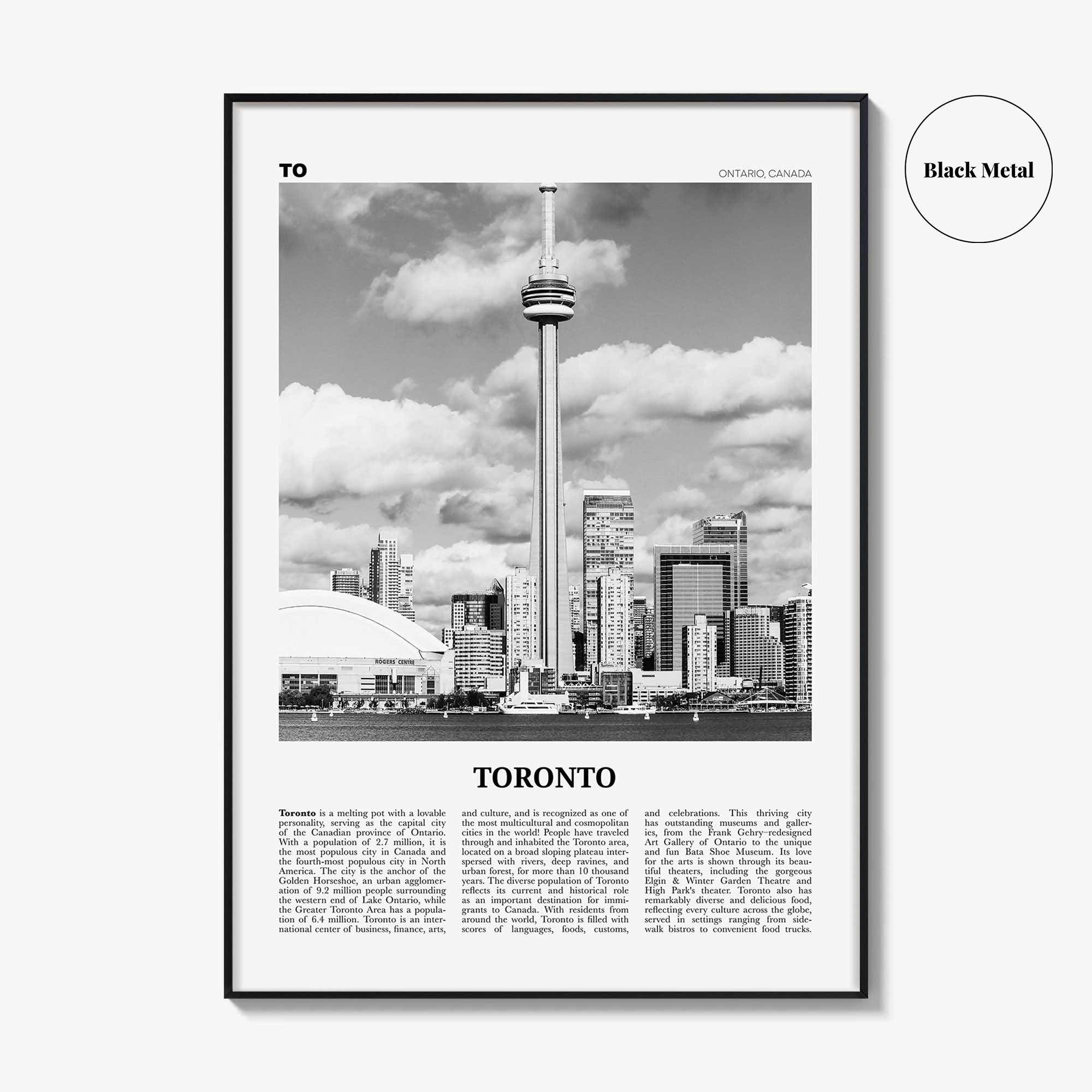 Toronto Print Black and White No 3, Toronto Wall Art, Toronto Poster, Toronto Photo, Toronto Wall Decor, Ontario, Canada, North America