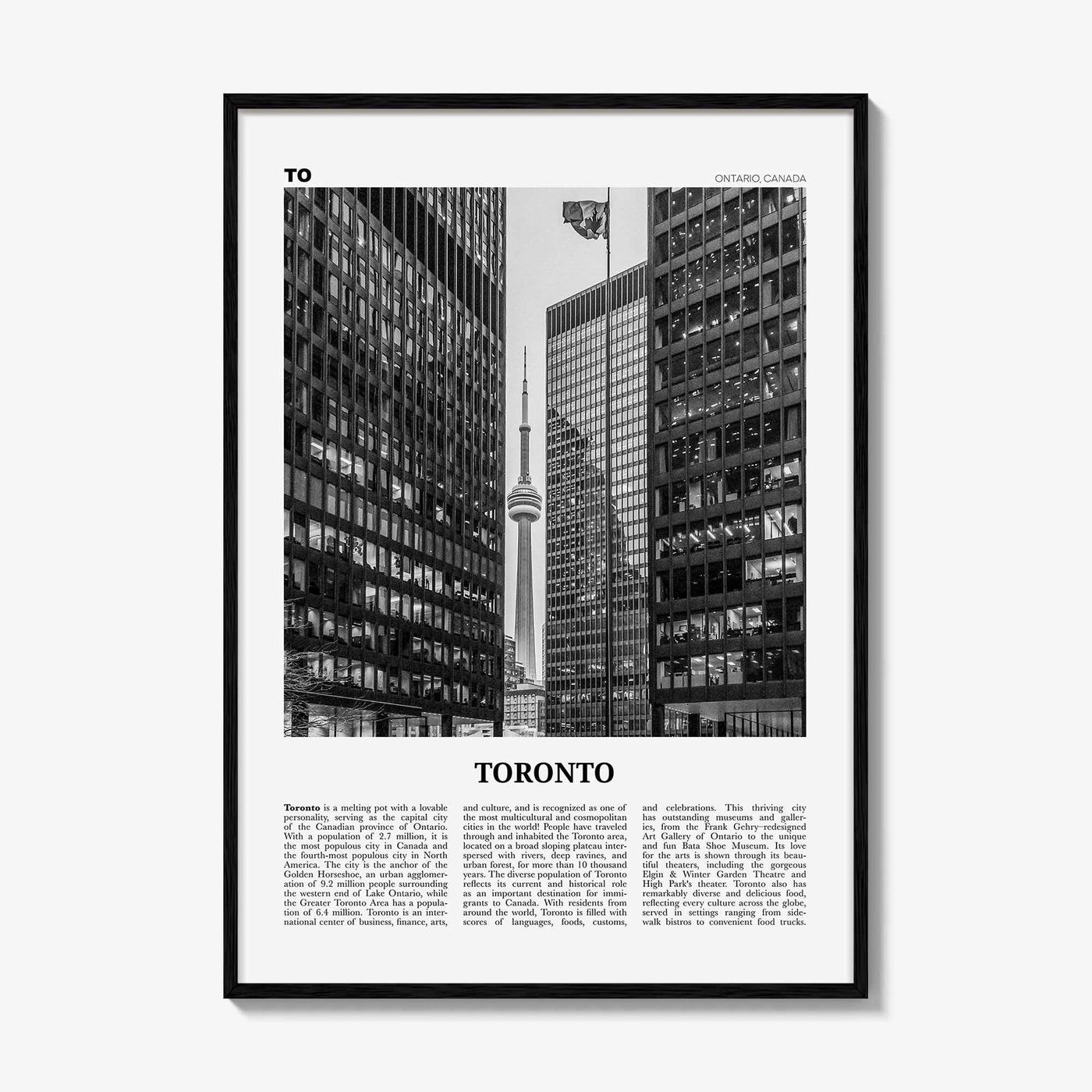 Toronto Print Black and White No 5, Toronto Wall Art, Toronto Poster, Toronto Photo, Toronto Wall Decor, Ontario, Canada, North America