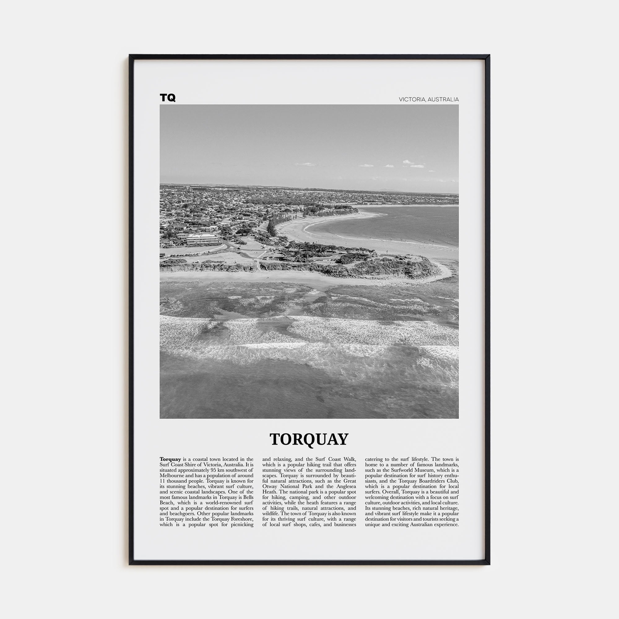Torquay Travel B&W Poster