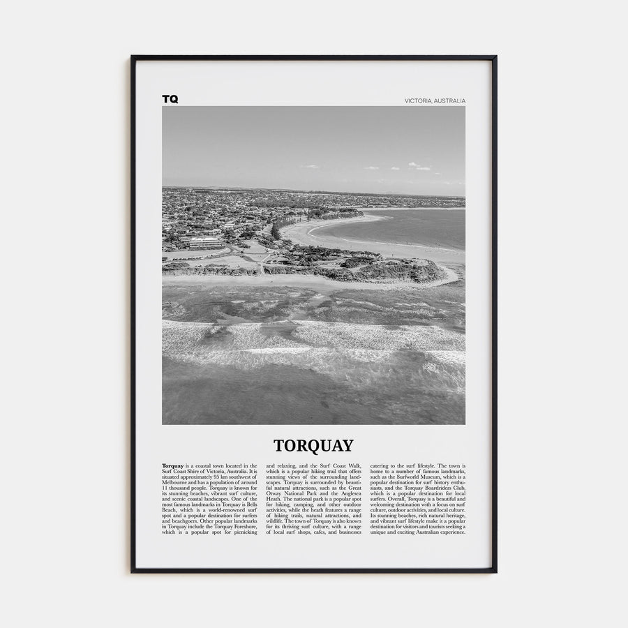 Torquay Travel B&W Poster