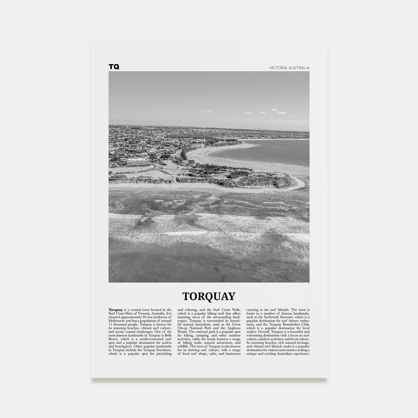 Torquay Travel B&W Poster