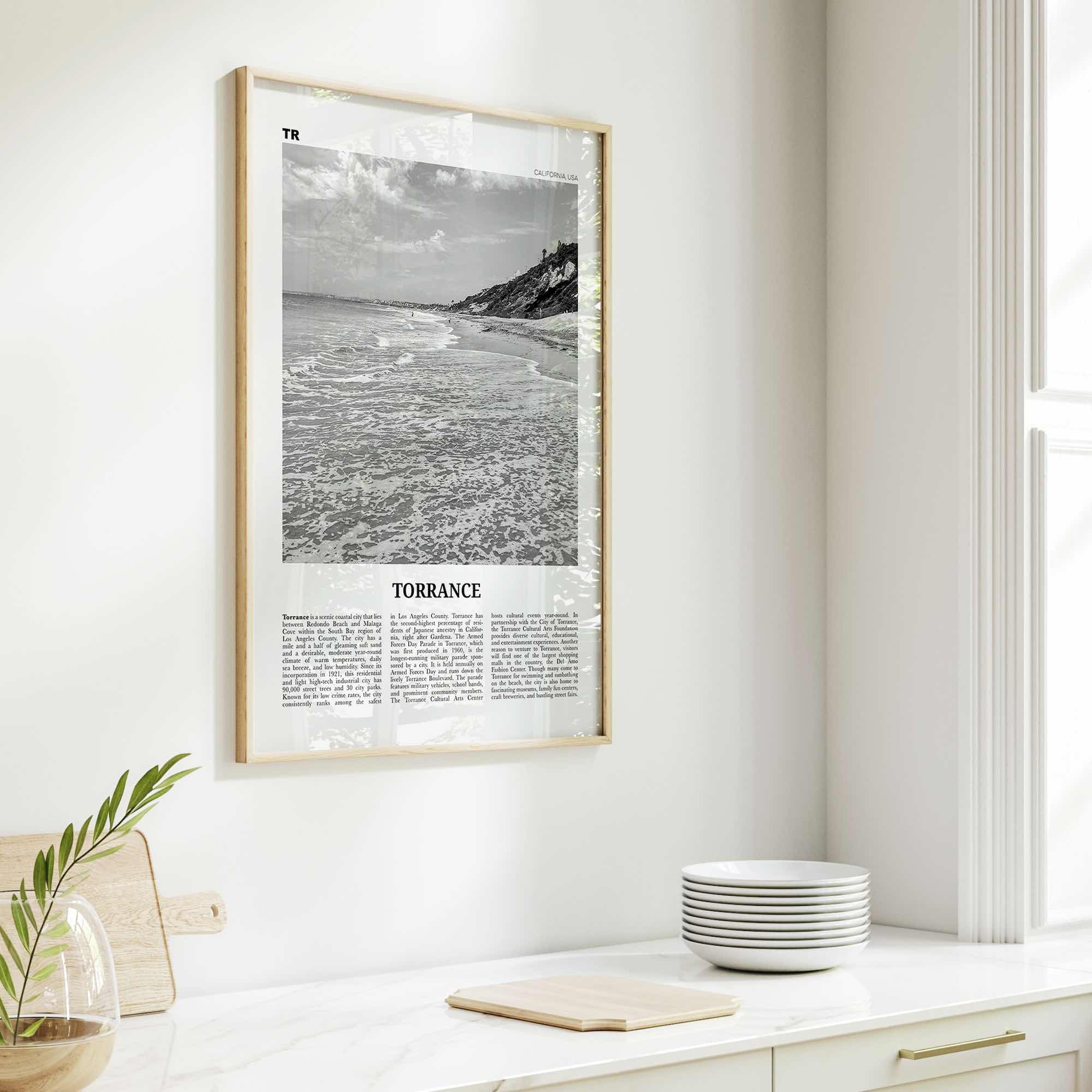 Torrance Print Black and White, Torrance Wall Art, Torrance Poster, Torrance Photo, Torrance Wall Decor, California, USA, United States
