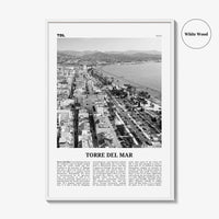Torre del Mar Print Black and White, Torre del Mar Art, Torre del Mar Poster, Torre del Mar Photo, Torre del Mar Décor, Torre del Mar Map