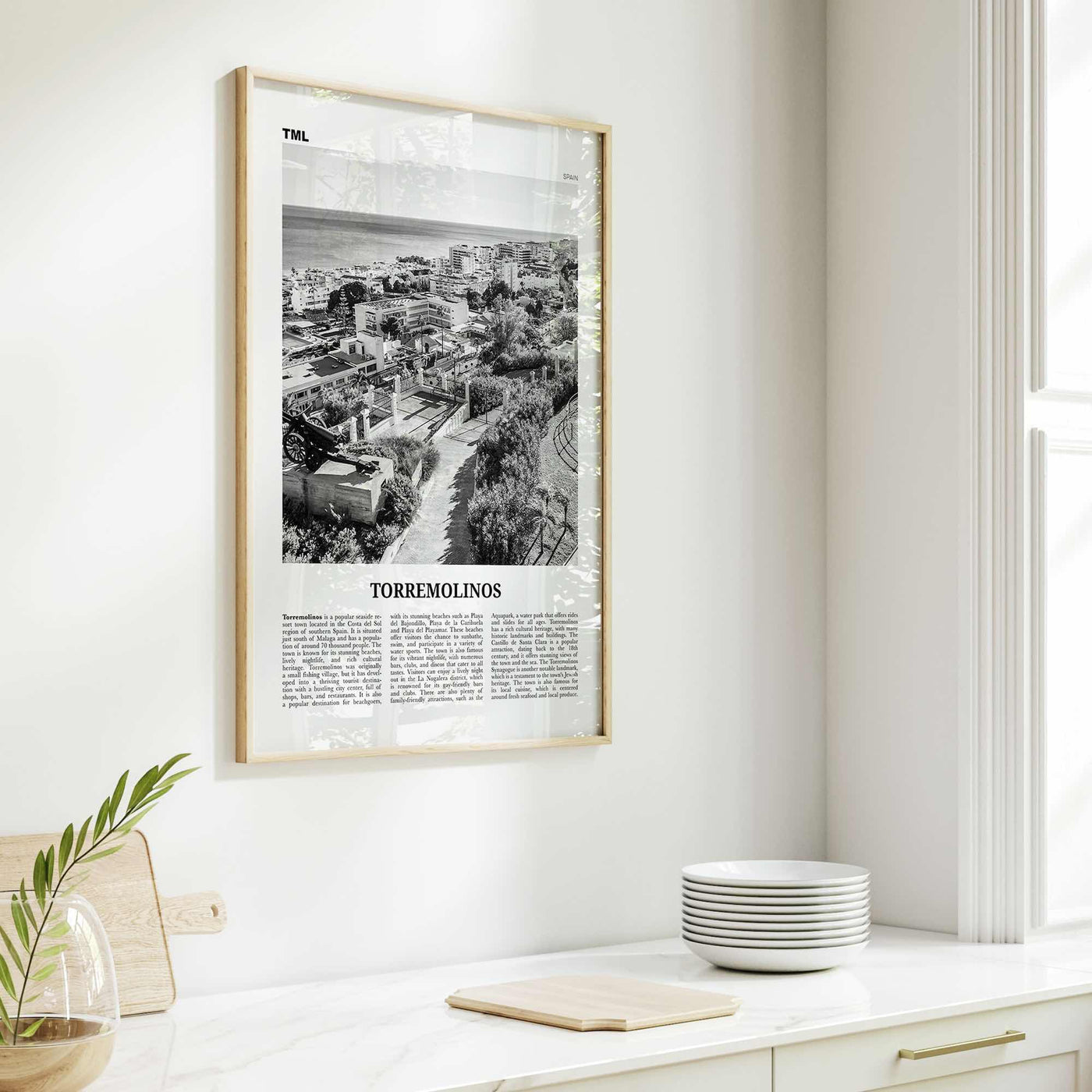 Torremolinos Print Black and White, Torremolinos Wall Art, Torremolinos Poster, Torremolinos Photo, Torremolinos Décor, Torremolinos Map