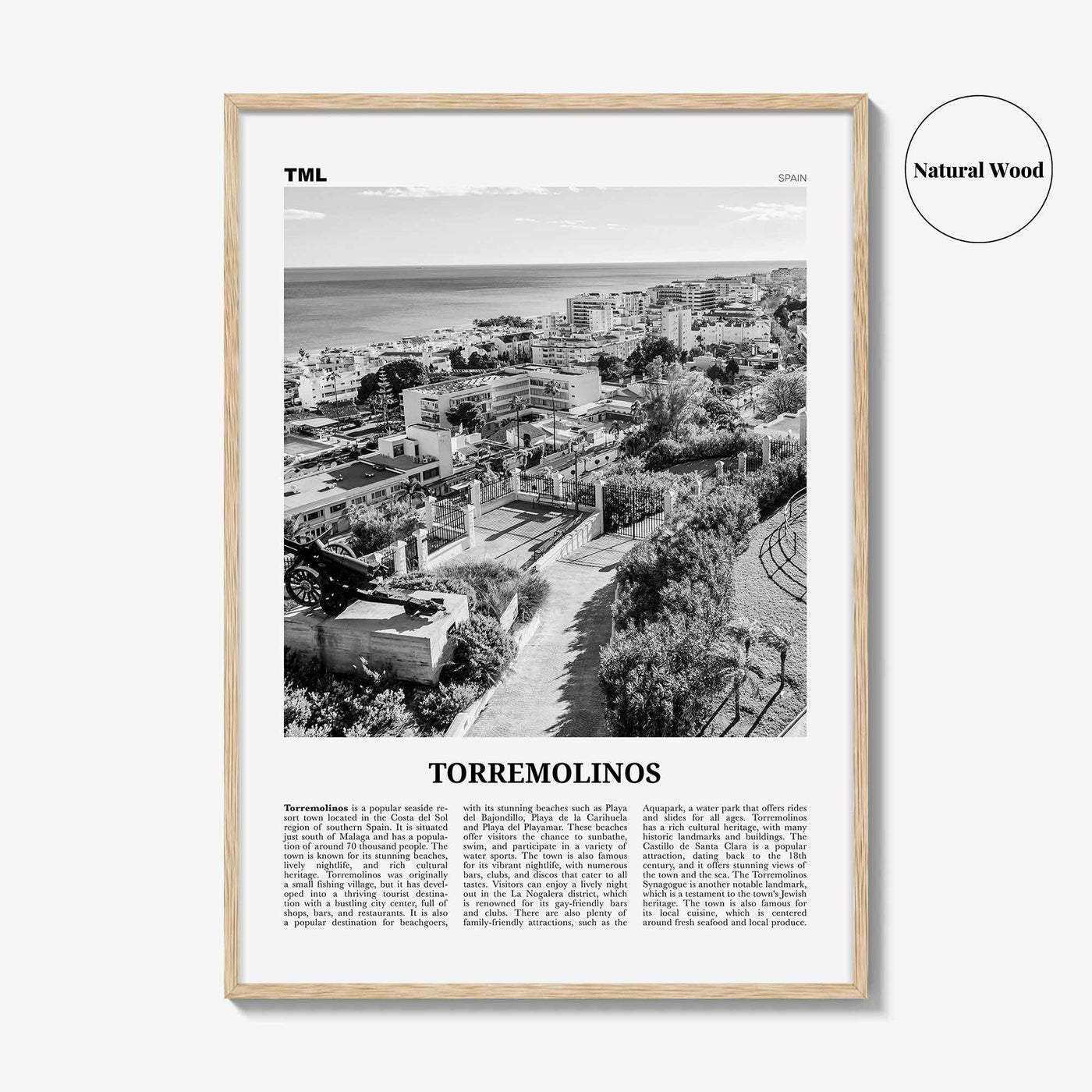 Torremolinos Print Black and White, Torremolinos Wall Art, Torremolinos Poster, Torremolinos Photo, Torremolinos Décor, Torremolinos Map