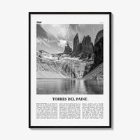 Torres del Paine Print Black and White, Torres del Paine Wall Art, Torres del Paine Poster, Torres del Paine Photo, Chile
