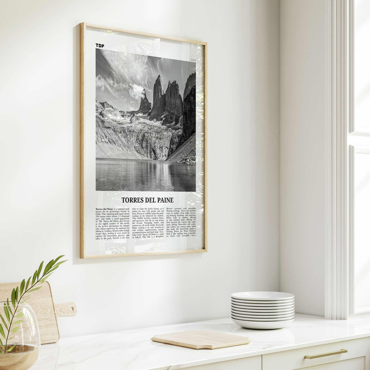 Torres del Paine Print Black and White, Torres del Paine Wall Art, Torres del Paine Poster, Torres del Paine Photo, Chile