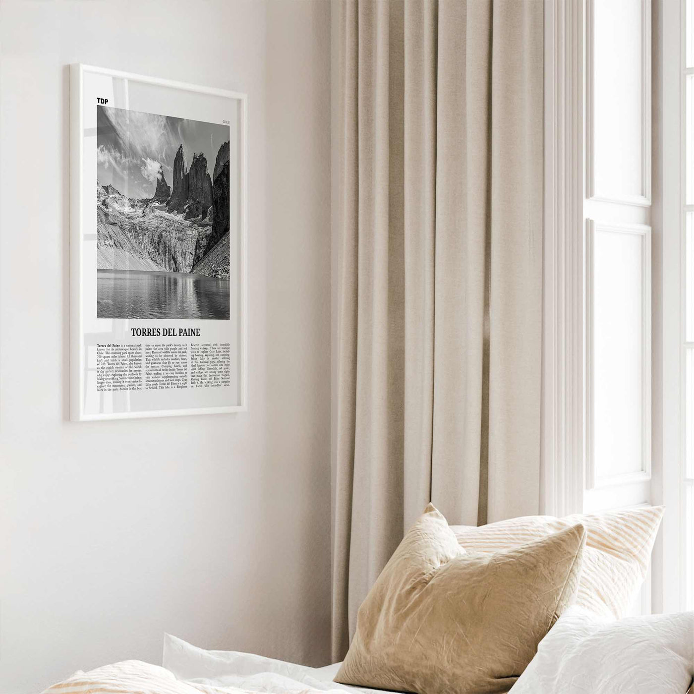 Torres del Paine Print Black and White, Torres del Paine Wall Art, Torres del Paine Poster, Torres del Paine Photo, Chile