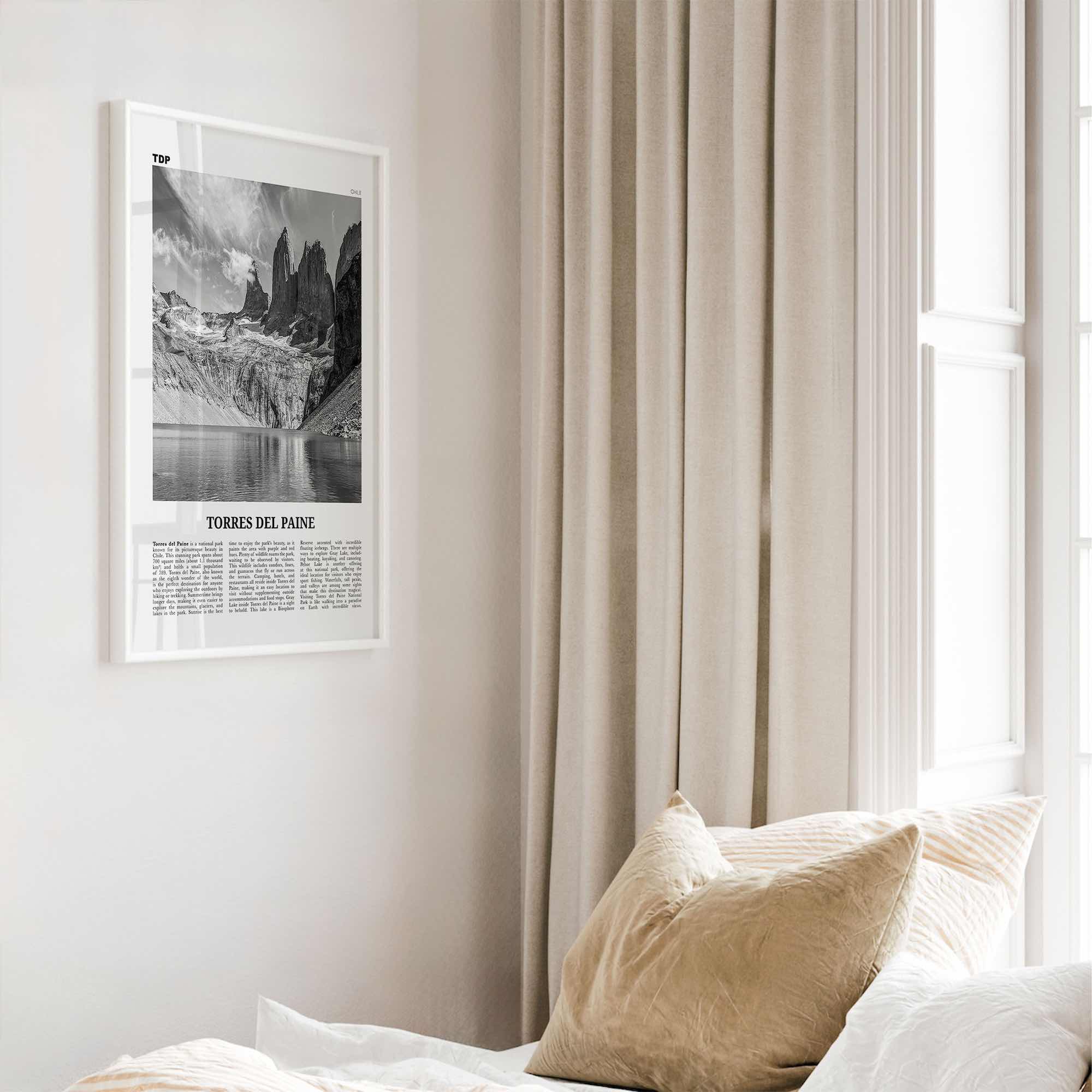 Torres del Paine Print Black and White, Torres del Paine Wall Art, Torres del Paine Poster, Torres del Paine Photo, Chile