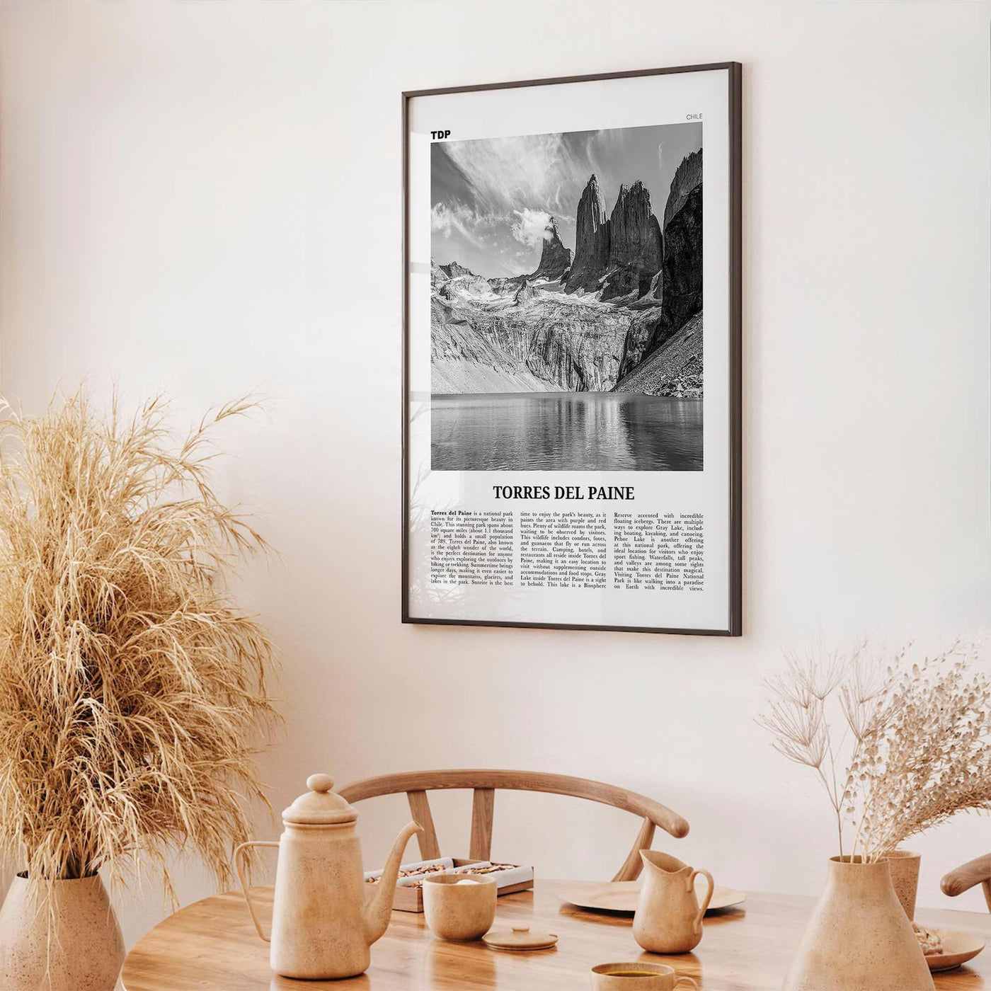 Torres del Paine Print Black and White, Torres del Paine Wall Art, Torres del Paine Poster, Torres del Paine Photo, Chile