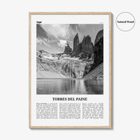 Torres del Paine Print Black and White, Torres del Paine Wall Art, Torres del Paine Poster, Torres del Paine Photo, Chile
