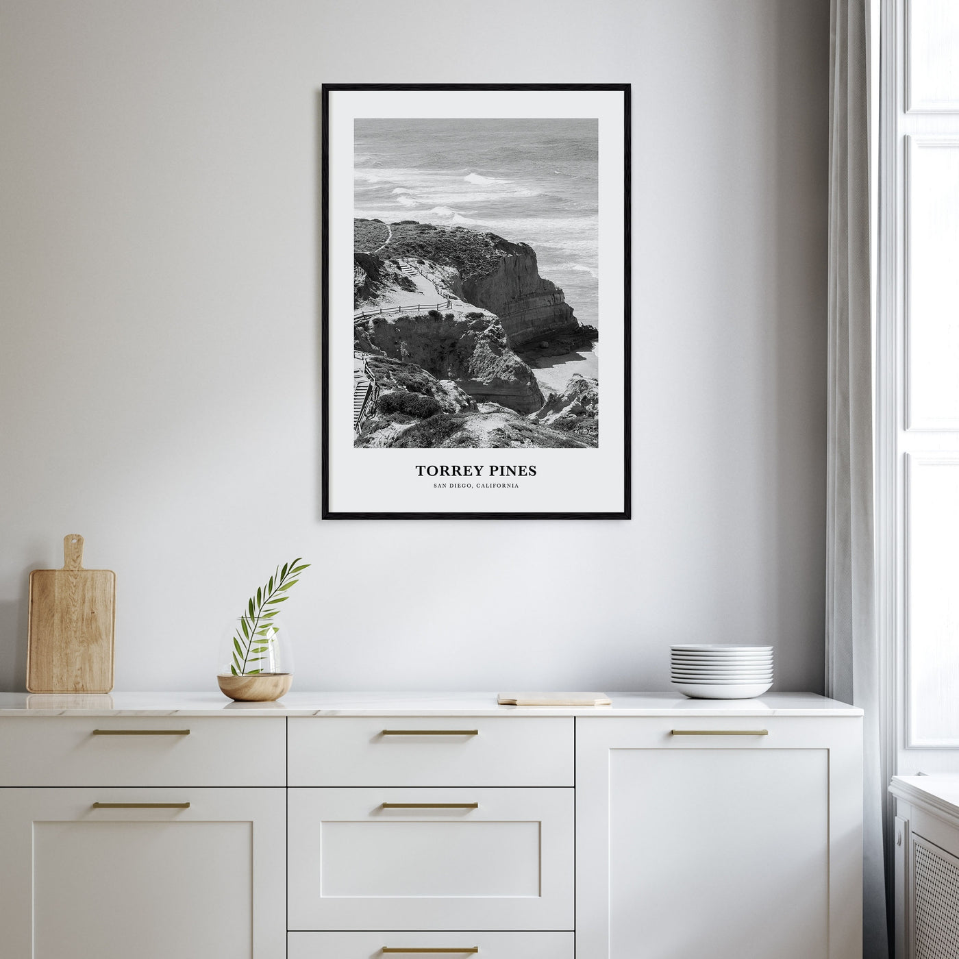 Torrey Pines Portrait B&W No 2 Poster