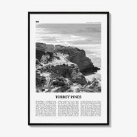 Torrey Pines Print Black and White No 1, Torrey Pines Wall Art, Torrey Pines Beach Poster, Torrey Pines Photo, San Diego, California