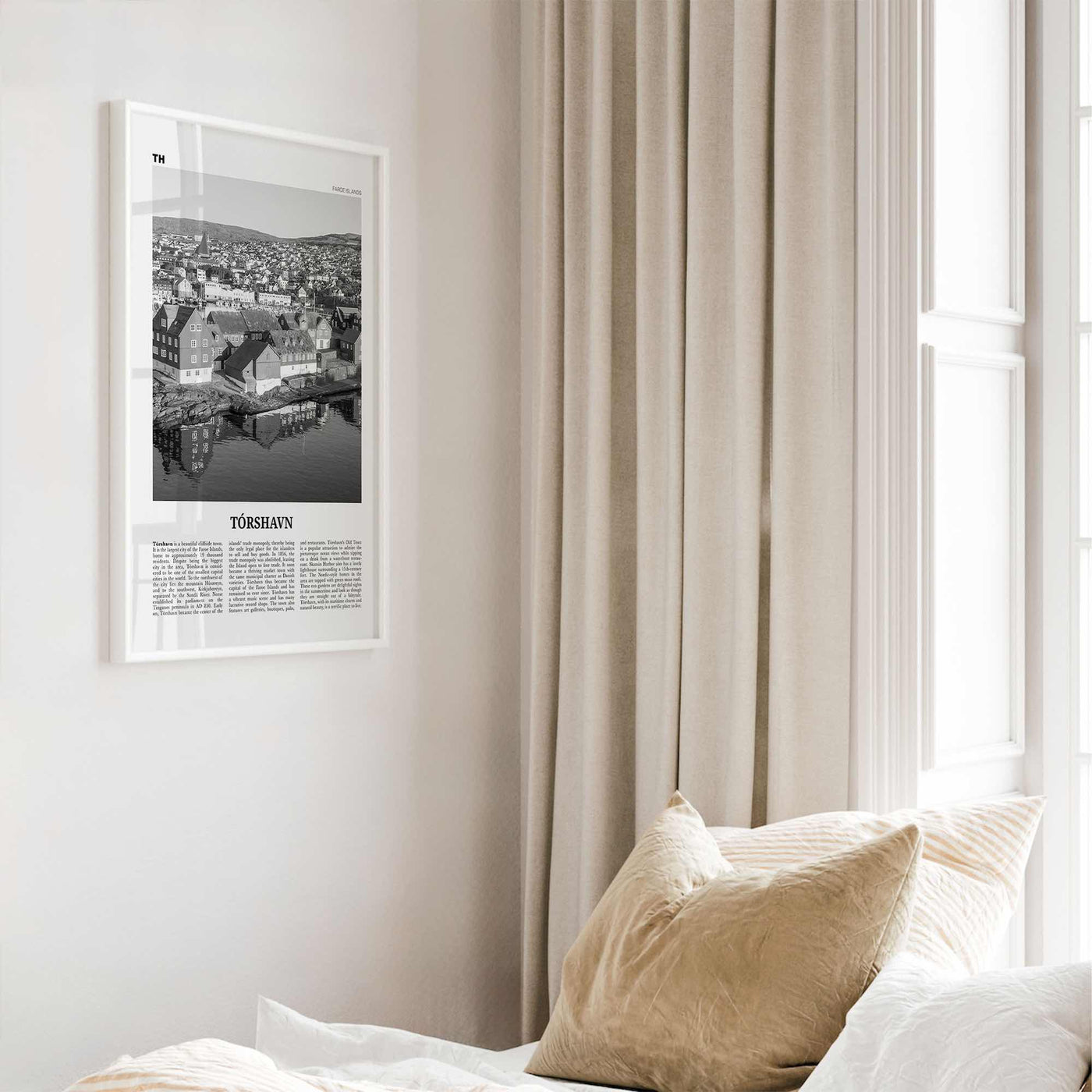 Torshavn Print Black and White, Tórshavn Wall Art, Tórshavn Poster, Tórshavn Photo, Tórshavn Wall Décor, Thorshavn, Faroe Islands