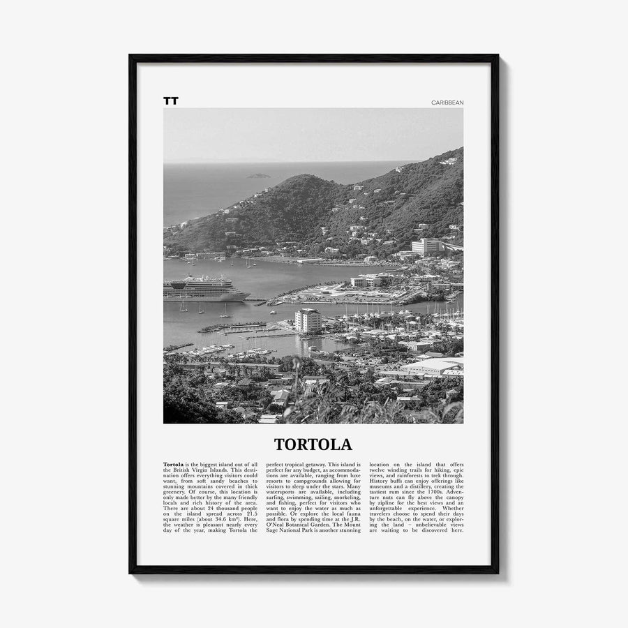 Tortola Print Black and White, Tortola Wall Art, Tortola Poster, Tortola Photo, Tortola Wall Décor, Tortola Map, Caribbean