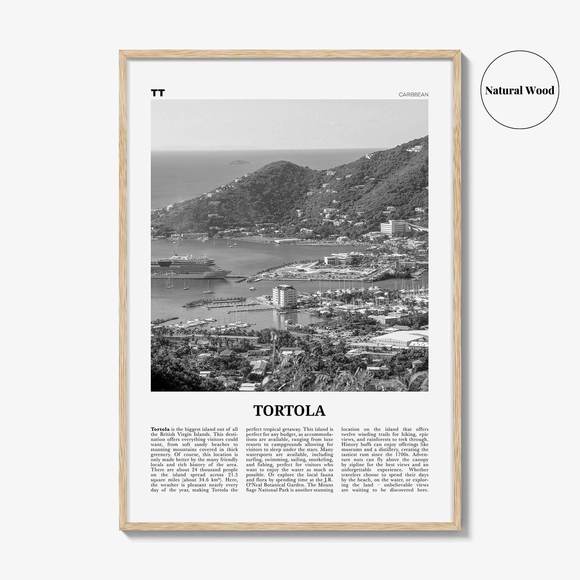 Tortola Print Black and White, Tortola Wall Art, Tortola Poster, Tortola Photo, Tortola Wall Décor, Tortola Map, Caribbean