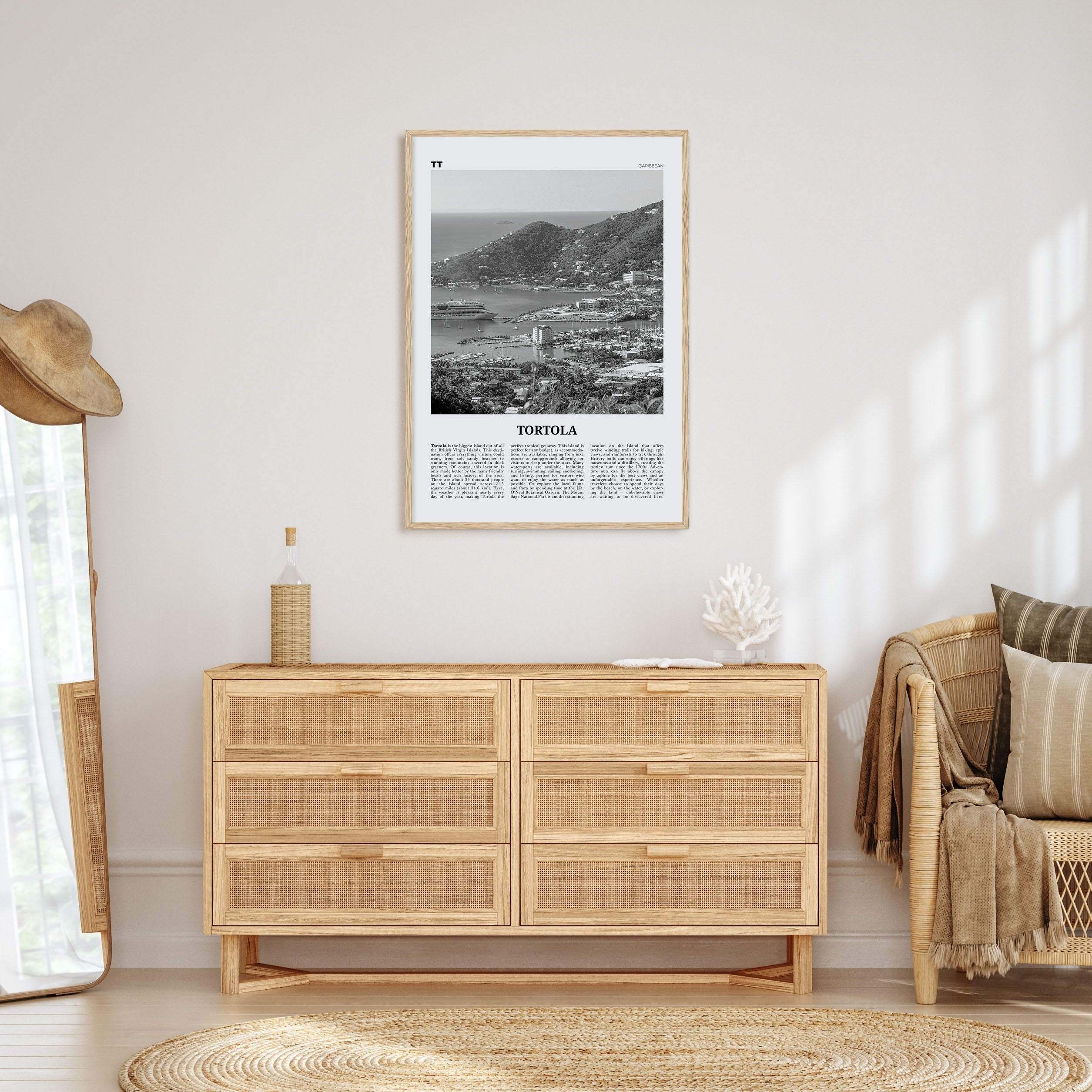 Tortola Travel B&W Poster