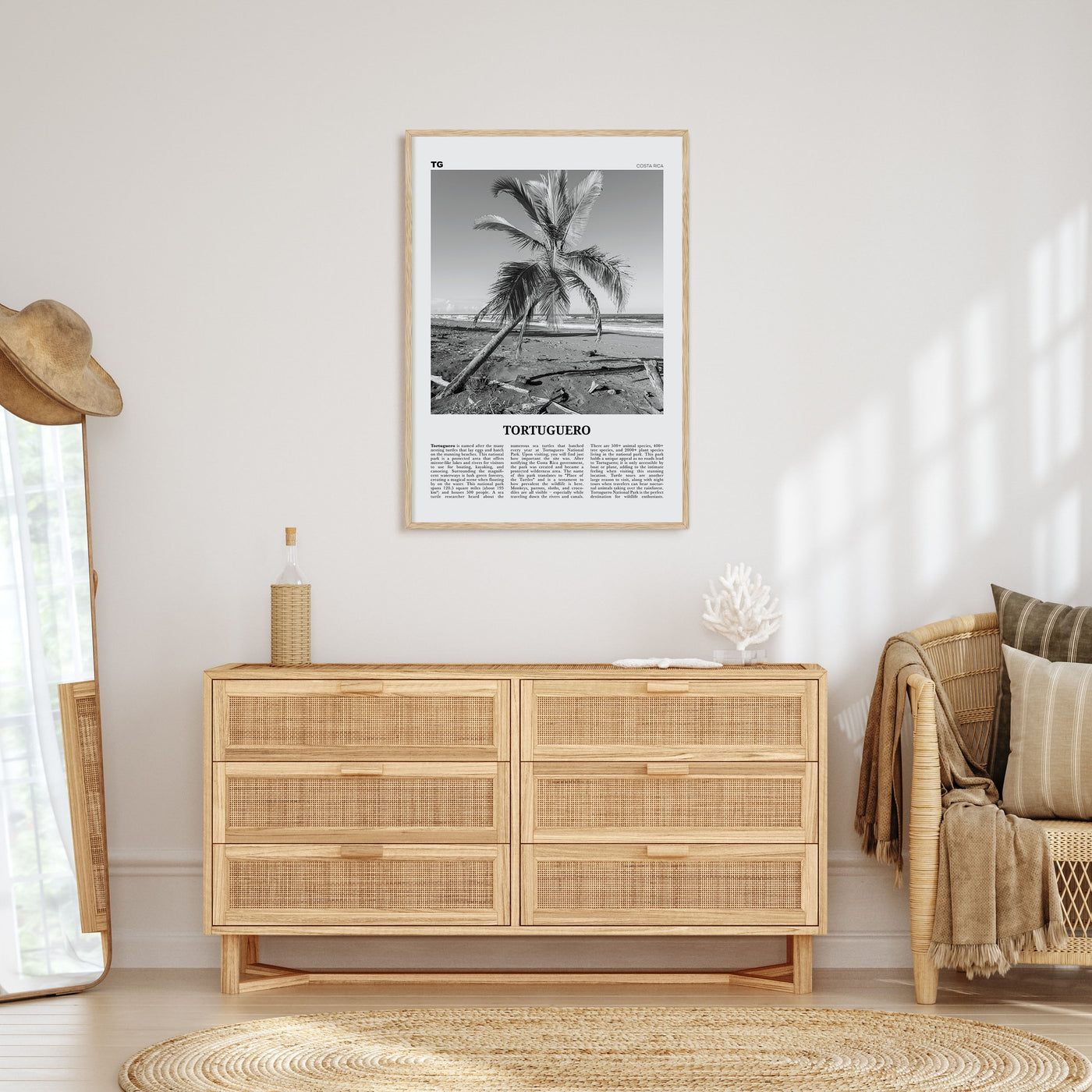 Tortuguero Travel B&W Poster