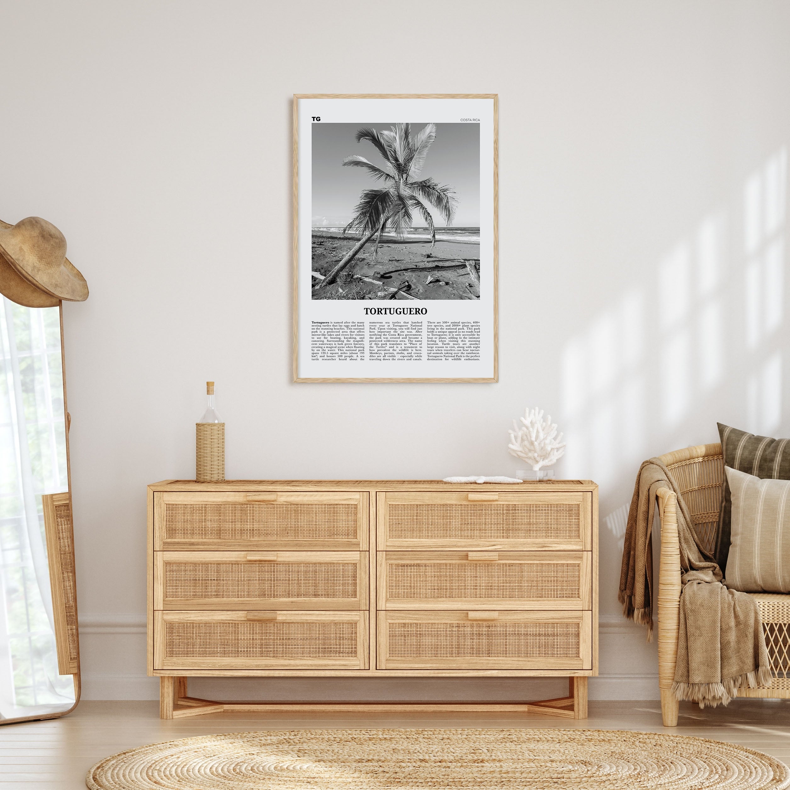Tortuguero Travel B&W Poster