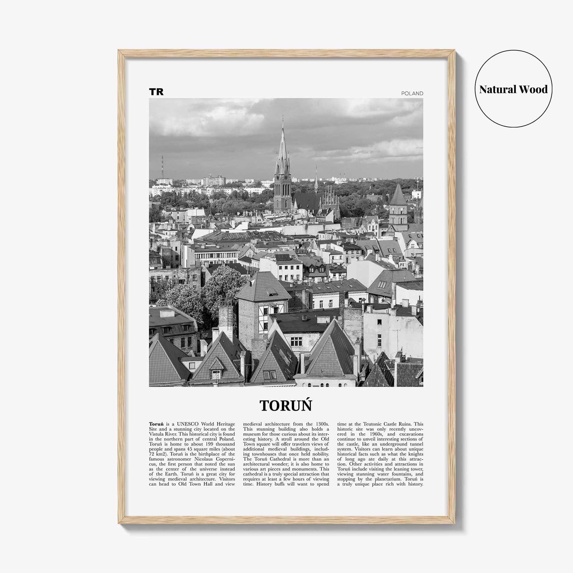 Torun Print Black and White, Toruń Wall Art, Toruń Poster, Toruń Photo, Toruń Wall Décor, Toruń Map, Poland