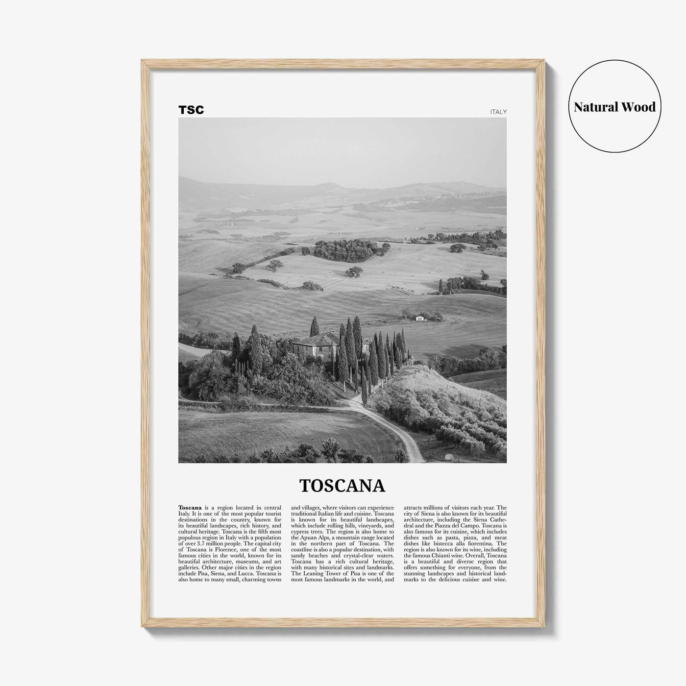 Toscana Print Black and White, Toscana Wall Art, Toscana Poster, Toscana Photo, Toscana Wall Décor, Toscana Map