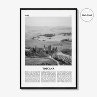 Toscana Print Black and White, Toscana Wall Art, Toscana Poster, Toscana Photo, Toscana Wall Décor, Toscana Map