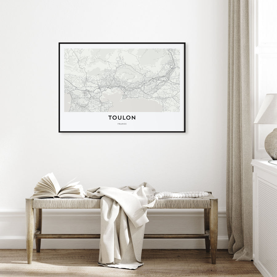 Toulon Map Landscape Poster