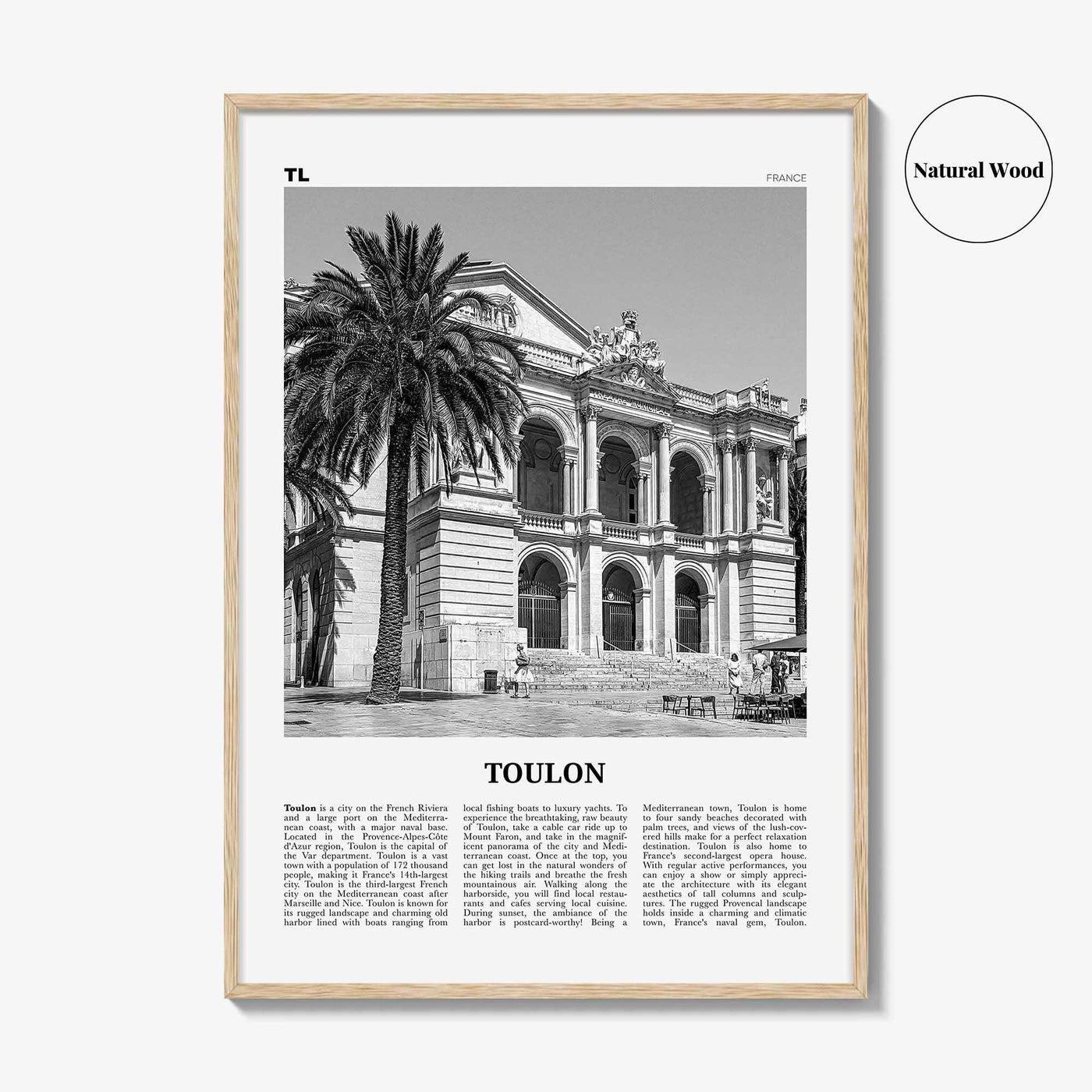 Toulon Print Black and White, Toulon Wall Art, Toulon Poster, Toulon Photo, Toulon Wall Décor, France, Tolon, Alpes-Côte d'Azur