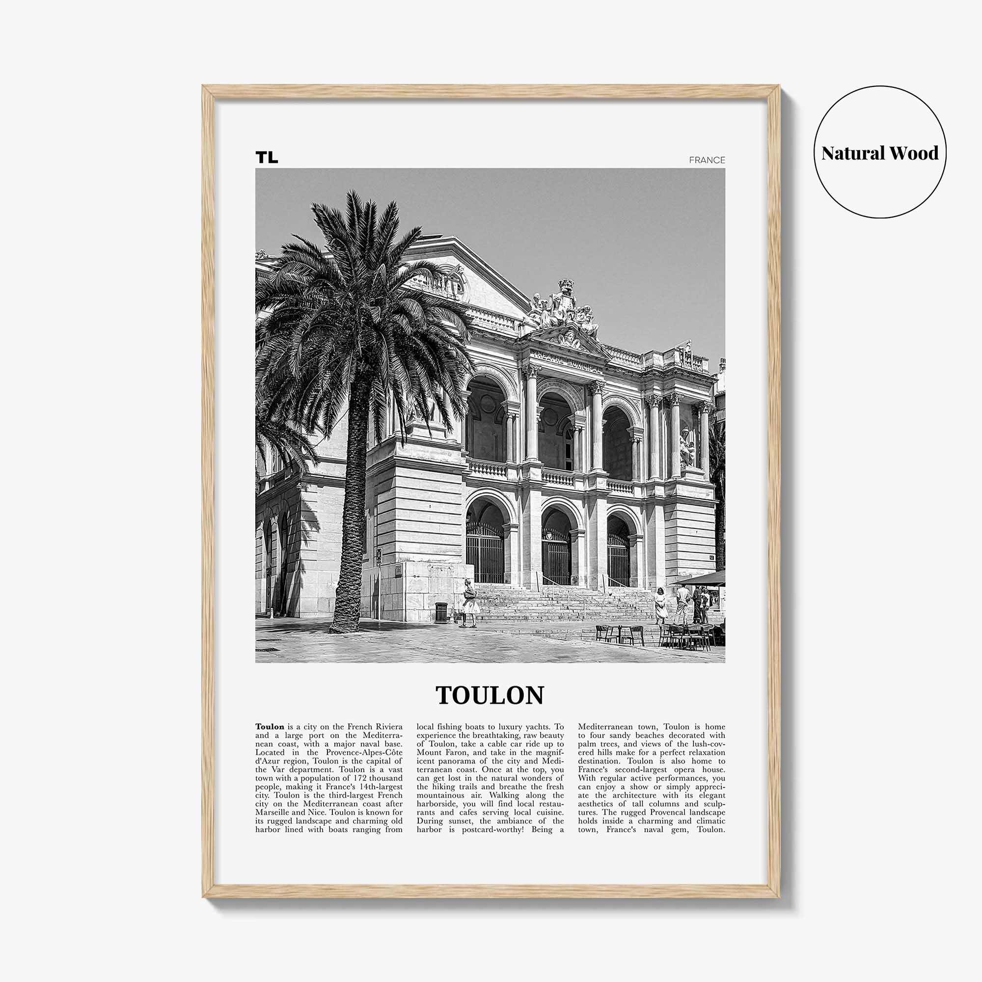 Toulon Print Black and White, Toulon Wall Art, Toulon Poster, Toulon Photo, Toulon Wall Décor, France, Tolon, Alpes-Côte d'Azur